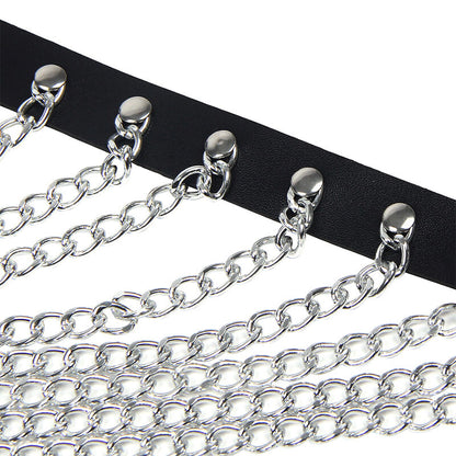SUBBLIME - CHEST HARNESS WITH BIG RING CHAINS ONE SIZE - 9