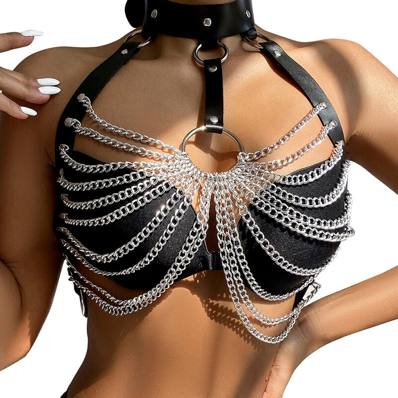 SUBBLIME - CHEST HARNESS WITH BIG RING CHAINS ONE SIZE - 12