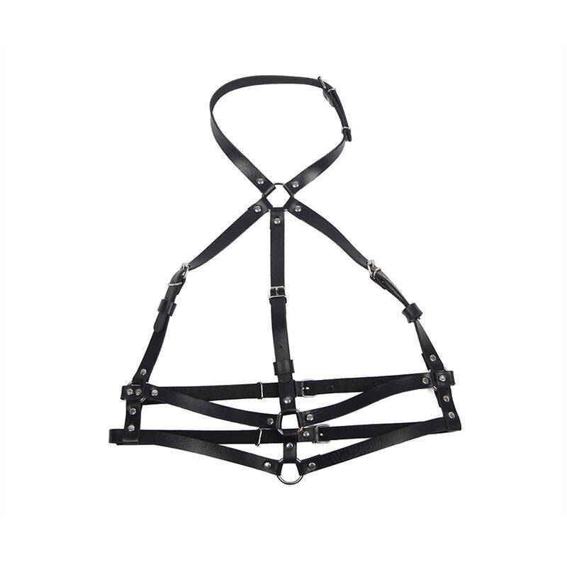 SUBBLIME - LEATHER RING CHEST HARNESS BLACK ONE SIZE - 9