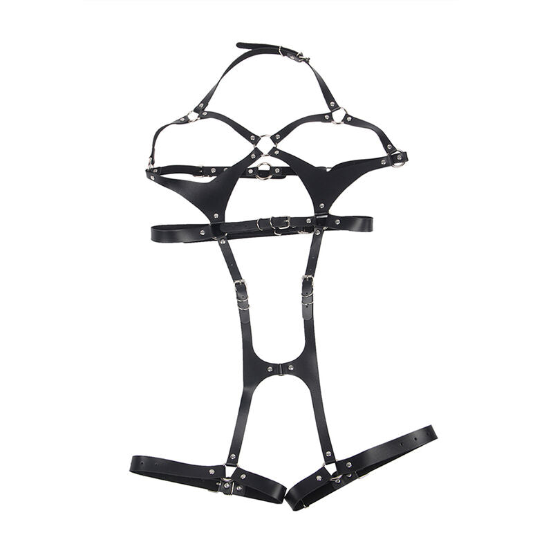 SUBBLIME - FULL BODY HARNESS WITH LEATHER BUCKLES BLACK ONE SIZE - 5