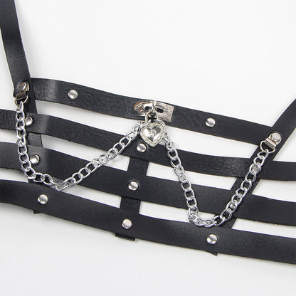 SUBBLIME - CORSET HARNESS WITH CHAINDETAIL ONE SIZE - 10