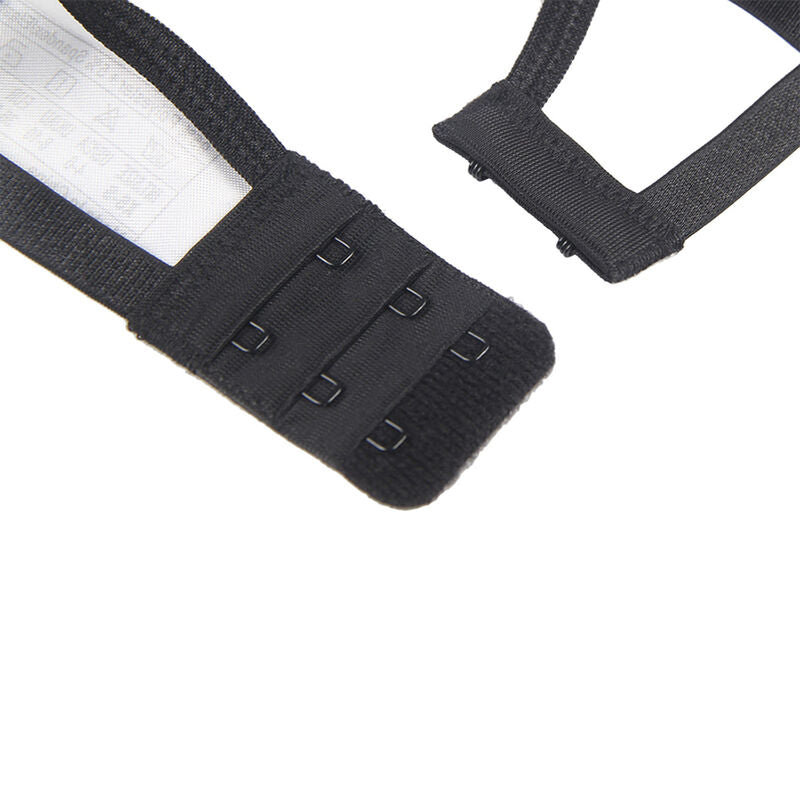 SUBBLIME - 3-PIECE SET BRA + THONG + GARTER IN BLACK LACE L/XL