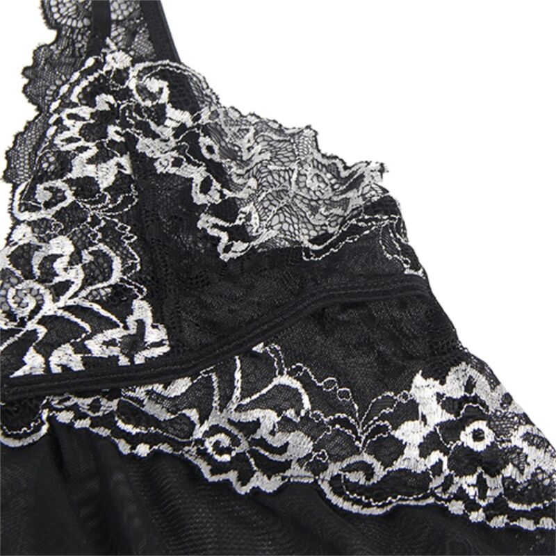 SUBBLIME - BABYDOLL IN TULLE FABRIC WITH LACE ON THE CHEST L/XL