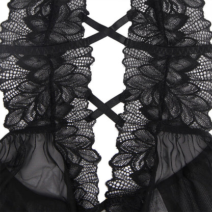 SUBBLIME - TEDDY HALTER NECK BARE BACK LACE BLACK L/XL - 8