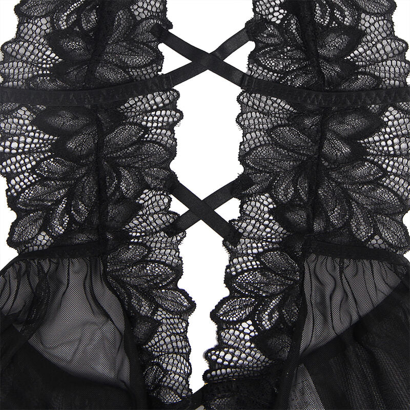SUBBLIME - TEDDY HALTER NECK BARE BACK LACE BLACK L/XL - S/M - 24