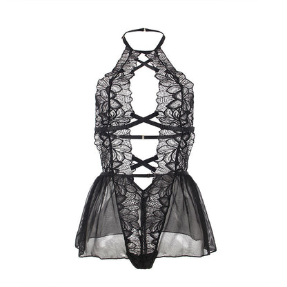 SUBBLIME - TEDDY HALTER NECK BARE BACK LACE BLACK L/XL - S/M - 23