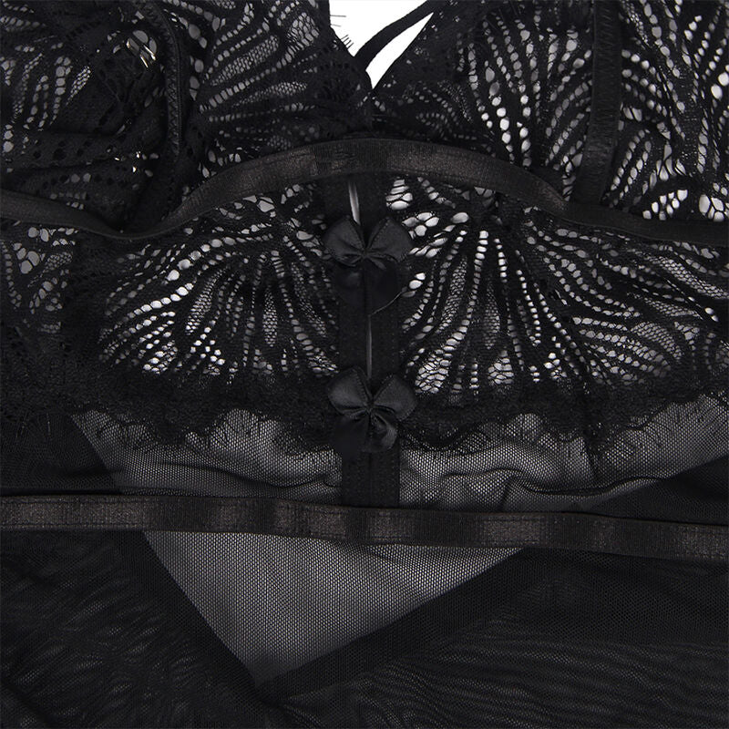 SUBBLIME - BABYDOLL WITH ADJUSTABLE STRAPS IN BLACK LACE L/XL