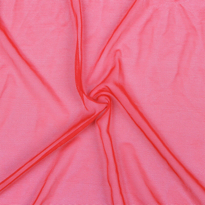 SUBBLIME - TRANSPARENT FABRIC ROBE WITH LACE DETAIL RED L/XL - S/M - 22