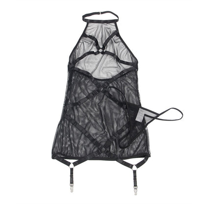 SUBLLIME - TRANSPARENT HALTER NECK DRESS BLACK L/XL - 6