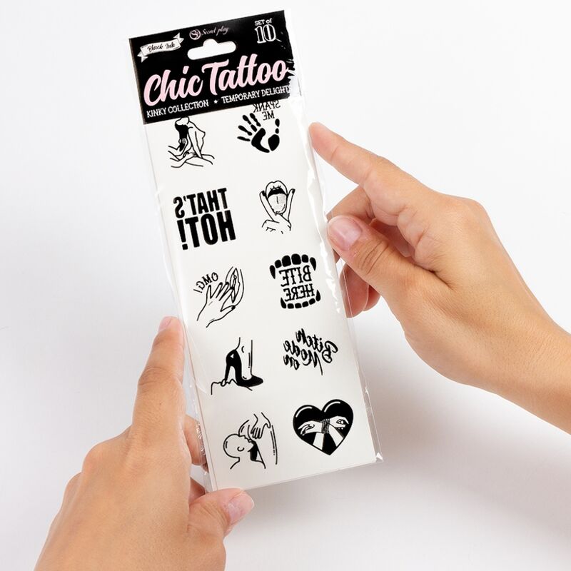 SECRET PLAY - SET OF 10 TEMPORARY TATTOOS KINKY COLLECTION - 3