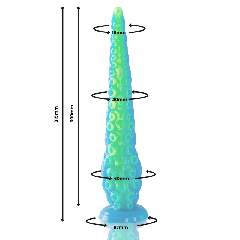 EPIC - SCYLLA FLUORESCENT THIN TENTACLE DILDO LARGE SIZE - 1