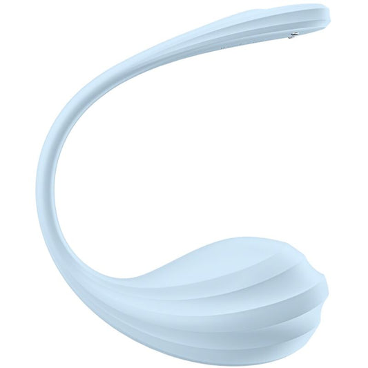 SATISFYER - STIMULATEUR DE POINT G SMOOTH PETAL BLEU CIEL APPLICATION GRATUITE