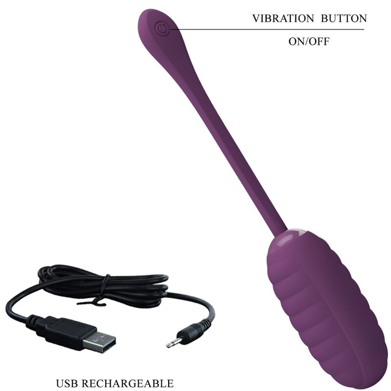 PRETTY LOVE - CASPER PURPLE RECHARGEABLE VIBRATING EGG - 11