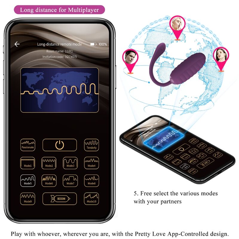 PRETTY LOVE - CASPER PURPLE RECHARGEABLE VIBRATING EGG - 3