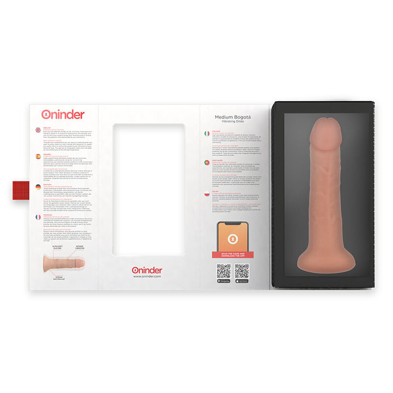 ONINDER - MEDIUM BOGOTÁ VIBRATOR DILDO 9 SPEEDS NATURAL 20 CM -O- 4.2 CM - FREE APP - 3