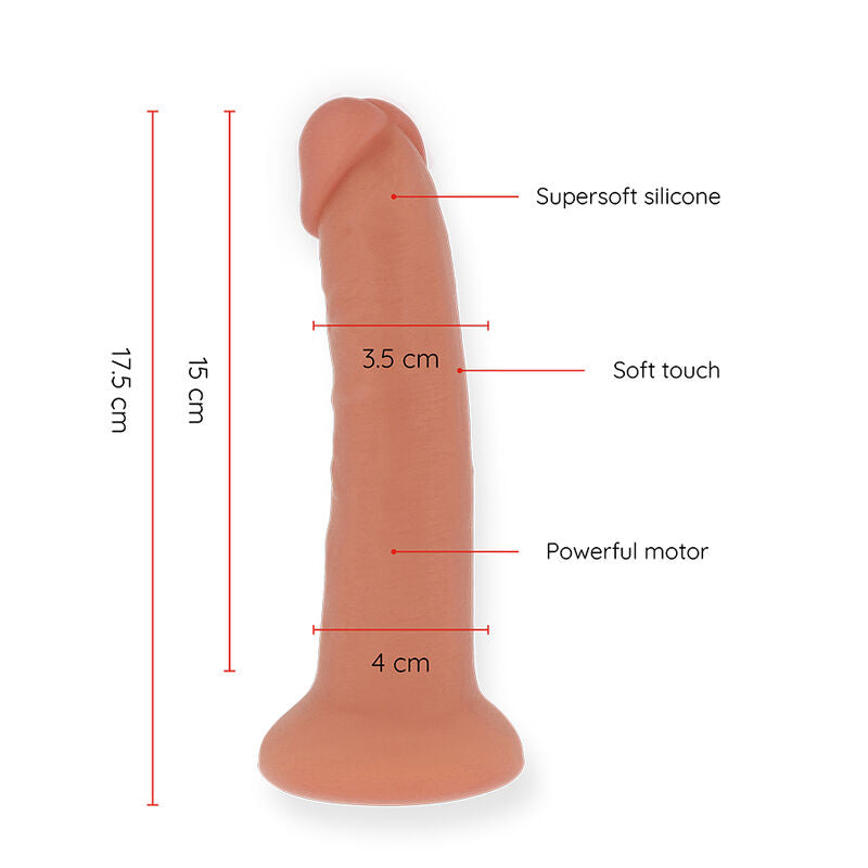 ONINDER - SMALL BOGOTÁ VIBRATOR DILDO 9 SPEEDS NATURAL 17.5 CM -O- 4 CM - FREE APP - 3