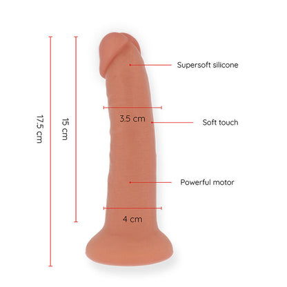 ONINDER - SMALL BOGOTÁ VIBRATOR DILDO 9 SPEEDS NATURAL 17.5 CM -O- 4 CM - FREE APP - 3