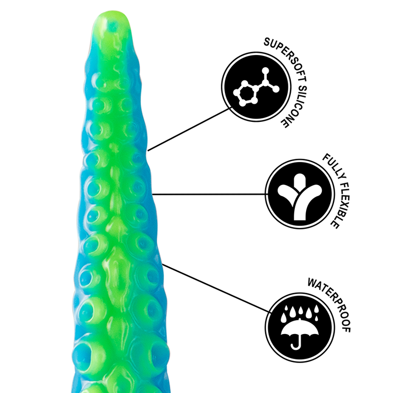 EPIC - FLUORESCENT DILDO WITH THIN SCYLLA TENTACLES LARGE SIZE