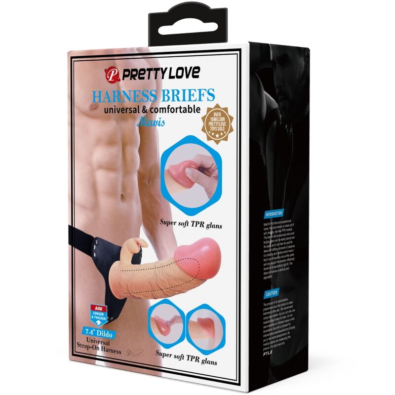 PRETTY LOVE - MAVIS HARNESS UNIVERSAL BRIEFS WITH DILDO 19 CM NATURAL - 9