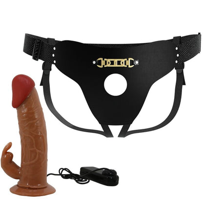 PRETTY LOVE - MARION HARNESS UNIVERSAL BRIEFS WITH VIBRATION DILDO 19 CM BROWN - 5