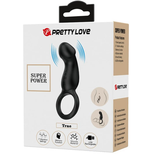 PRETTY LOVE - ANELLO ANALE E VIBRATORE WARREN BLACK