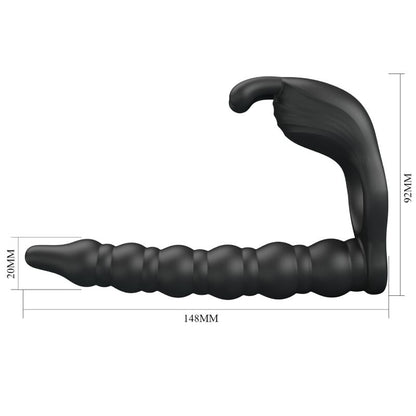 PRETTY LOVE - BLACKNEY PENIS RING WITH BLACK VIBRATOR PLUG - 5