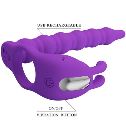 PRETTY LOVE - BLACKNEY PENIS RING WITH LILA VIBRATOR PLUG - 5