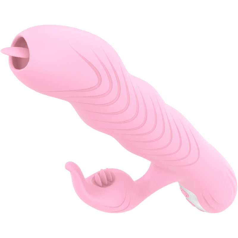 ARMONY - PINK DOUBLE TONGUE HEAT EFFECT GEAR AND THRUST VIBRATOR
