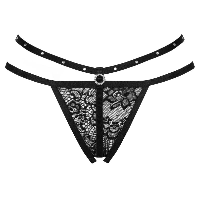 LIVCO CORSETTI FASHION - NOMADE THONG WITHOUT CROTCH BLACK