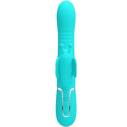 PRETTY LOVE - MULTIFUNCTION RABBIT VIBRATOR 4 IN 1 BUTTERFLY AQUA GREEN - 3