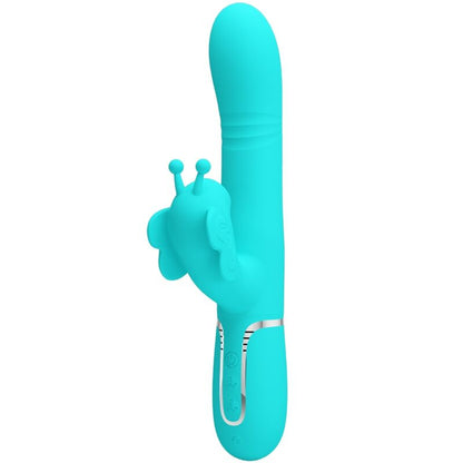 PRETTY LOVE - MULTIFUNCTION RABBIT VIBRATOR 4 IN 1 BUTTERFLY AQUA GREEN - 11