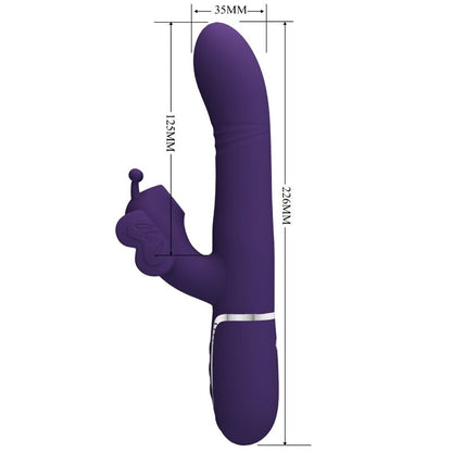 PRETTY LOVE - MULTIFUNCTION RABBIT VIBRATOR 4 IN 1 BUTTERFLY PURPLE - 11