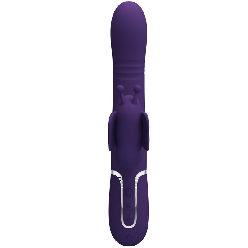 PRETTY LOVE - MULTIFUNCTION RABBIT VIBRATOR 4 IN 1 BUTTERFLY PURPLE - 7