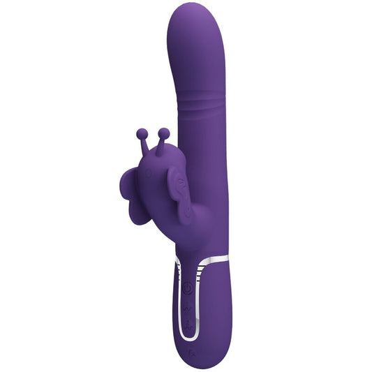 PRETTY LOVE - MULTIFUNCTION RABBIT VIBRATOR 4 IN 1 BUTTERFLY PURPLE - 1