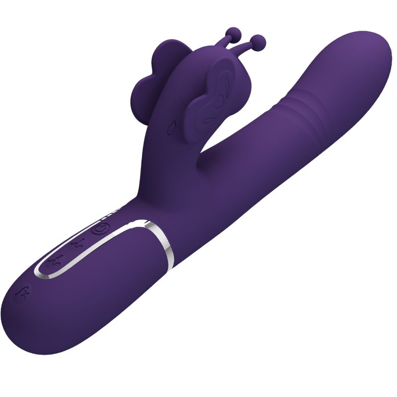PRETTY LOVE - MULTIFUNCTION RABBIT VIBRATOR 4 IN 1 BUTTERFLY PURPLE - 4
