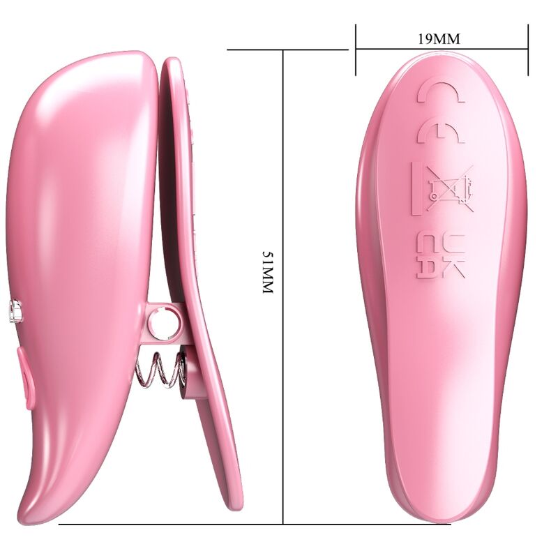 PRETTY LOVE - LEAF VIBRATING NIPPLE CLAMPS PINK - 2