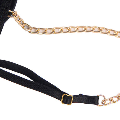 SUBBLIME - BLACK CHAIN ​​STRAPS BODYSUIT L/XL