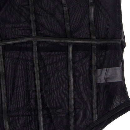 SUBBLIME - BLACK CHAIN ​​STRAPS BODYSUIT L/XL