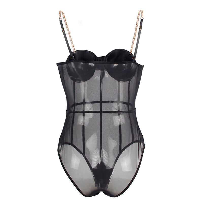 SUBBLIME - BLACK CHAIN SUSPENDERS BODYSUIT L/XL - 9
