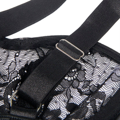 SUBBLIME - TEDDY WITH GARTER WITH LACE DETAIL AND STRIPS BLACK S/M - 9
