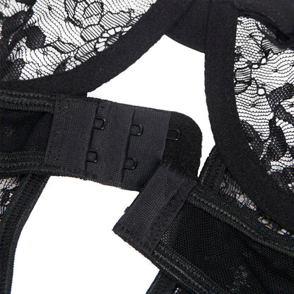 SUBBLIME - TEDDY WITH GARTER WITH LACE DETAIL AND STRIPS BLACK S/M - 3