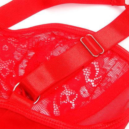 SUBBLIME - TEDDY WITH GARTER WITH LACE DETAIL AND STRIPS RED L/XL - S/M - 6