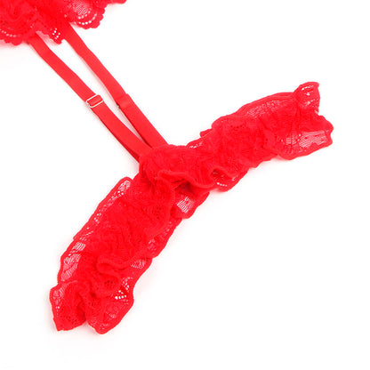 SUBBLIME - TEDDY WITH GARTER WITH LACE DETAIL AND STRIPS RED L/XL - L/XL - 20