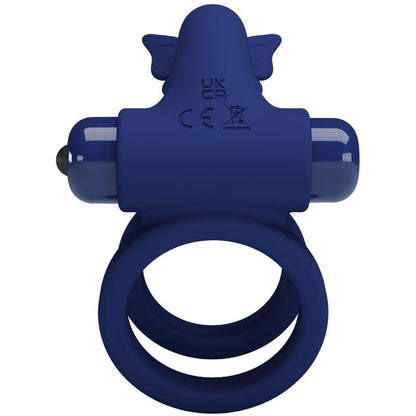 PRETTY LOVE - JAMELE DOUBLE RING WITH VIBRATION & BUTTERFLY STIMULATOR BLUE - 4