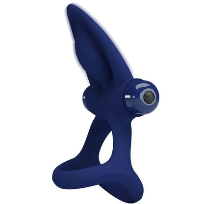 PRETTY LOVE - MAT DOUBLE RING WITH VIBRATION & STIMULATOR BLUE - 4