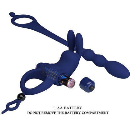 PRETTY LOVE - AYAD RABBIT VIBRATOR RING WITH PLUG BLUE - 7