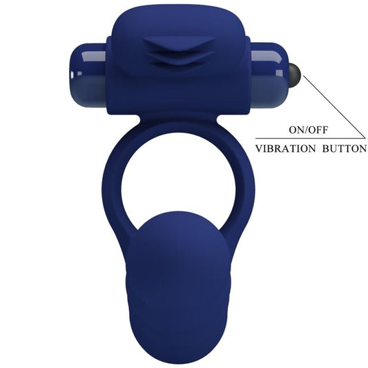 PRETTY LOVE - AJMAL VIBRATING RING WITH PLUG BLUE - 1