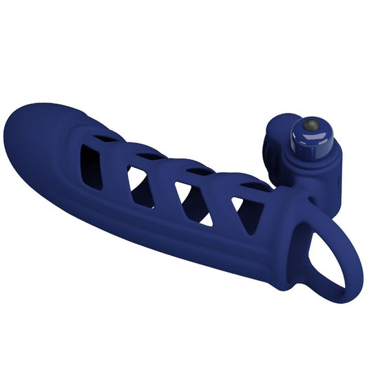 PRETTY LOVE - ALTAF VIBRATOR RING WITH SILICONE SHEATH BLUE - 1