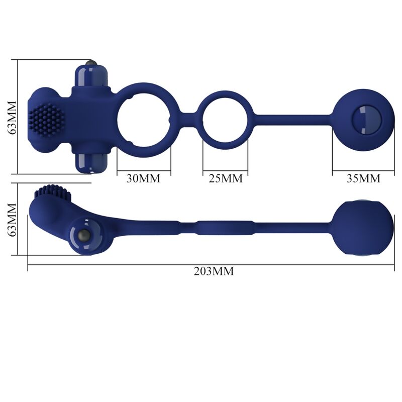 PRETTY LOVE - REMINGTON DOUBLE VIBRATING RING WITH BLUE PLUG