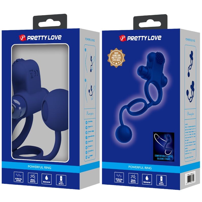 PRETTY LOVE - REMINGTON DOUBLE VIBRATING RING WITH BLUE PLUG